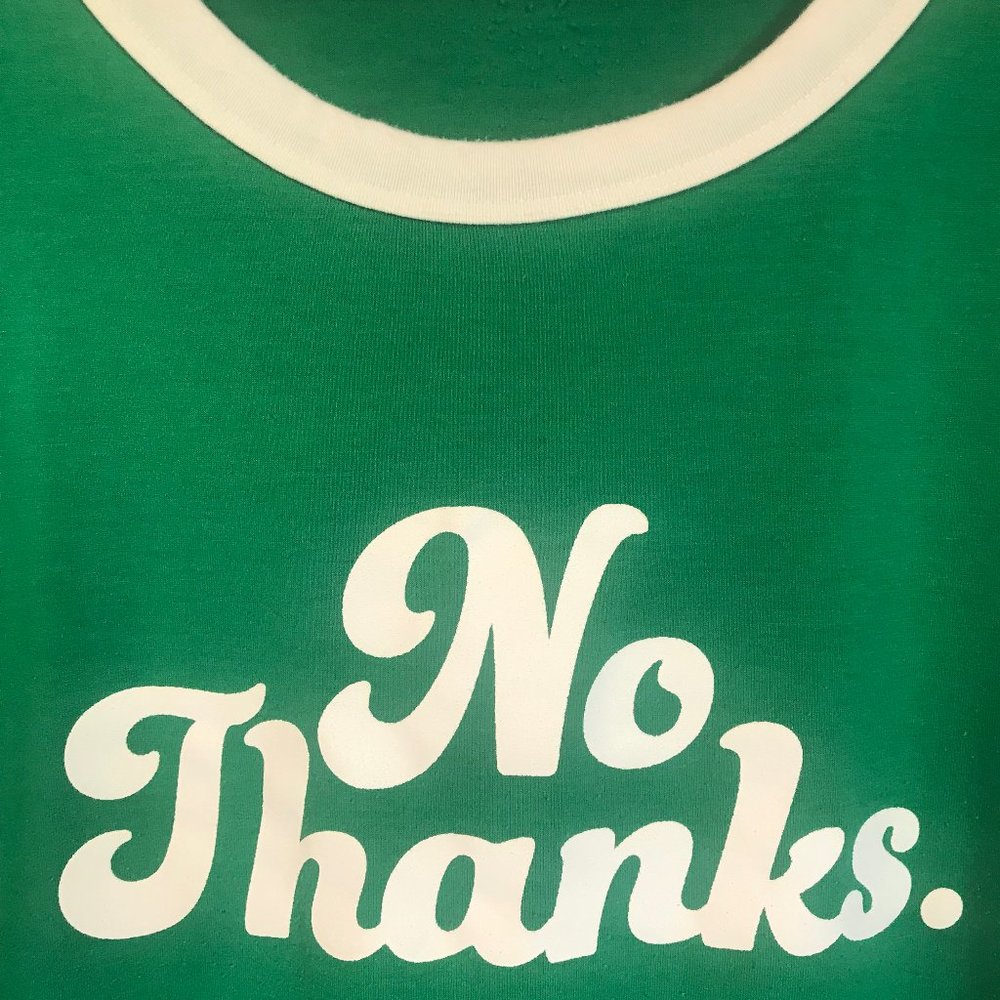 LulaRoe Liv t-shirt 3XL Green & White - No Thanks